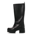 Calfskin Laureate Platform High Boots 36 Black